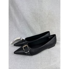 A New Day Womens Pointed Toe Buckle Flats Black Memory Foam NWT Size 6.5