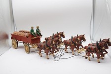 F.L.O. & S. 1969 Cast Iron Budweiser Clydesdale Beer Wagon 8 Horses 2 Drivers
