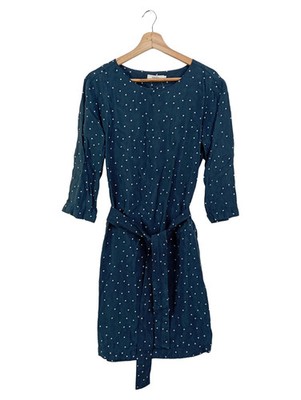SISSY-BOY Blusenkleid Damen Gr. 36/S Blau Punkte Vintage Elegant Tunikakleid