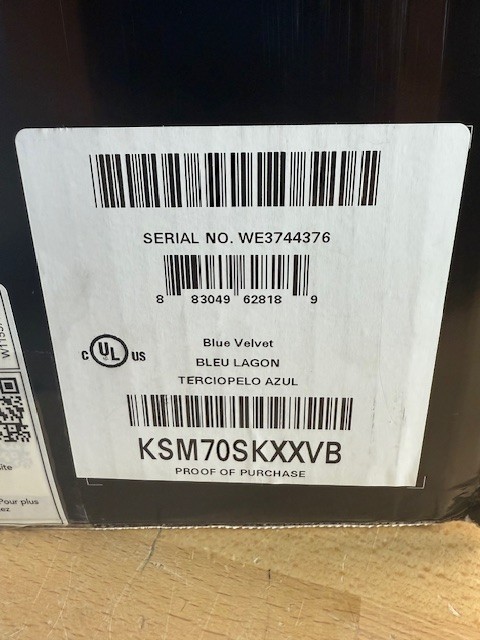 KitchenAid 7 Quart Bowl-Lift Stand Mixers with Accessories, Blue Velvet, KSM70SK