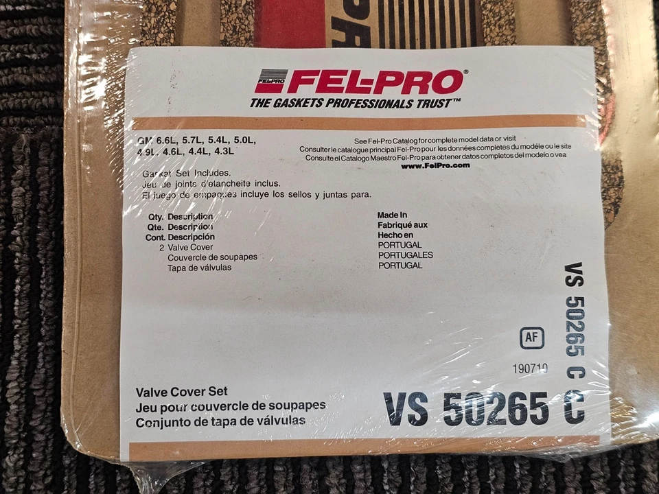Junta da tampa da válvula do motor Fel-Pro VS 50265 C para 1959 Chevrolet 3B 3200 8 cilindros - Imagem 2 de 4