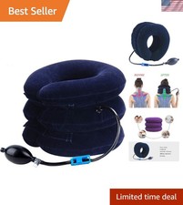 Adjustable Inflatable Neck Traction Device - Chronic Pain Relief for Adults