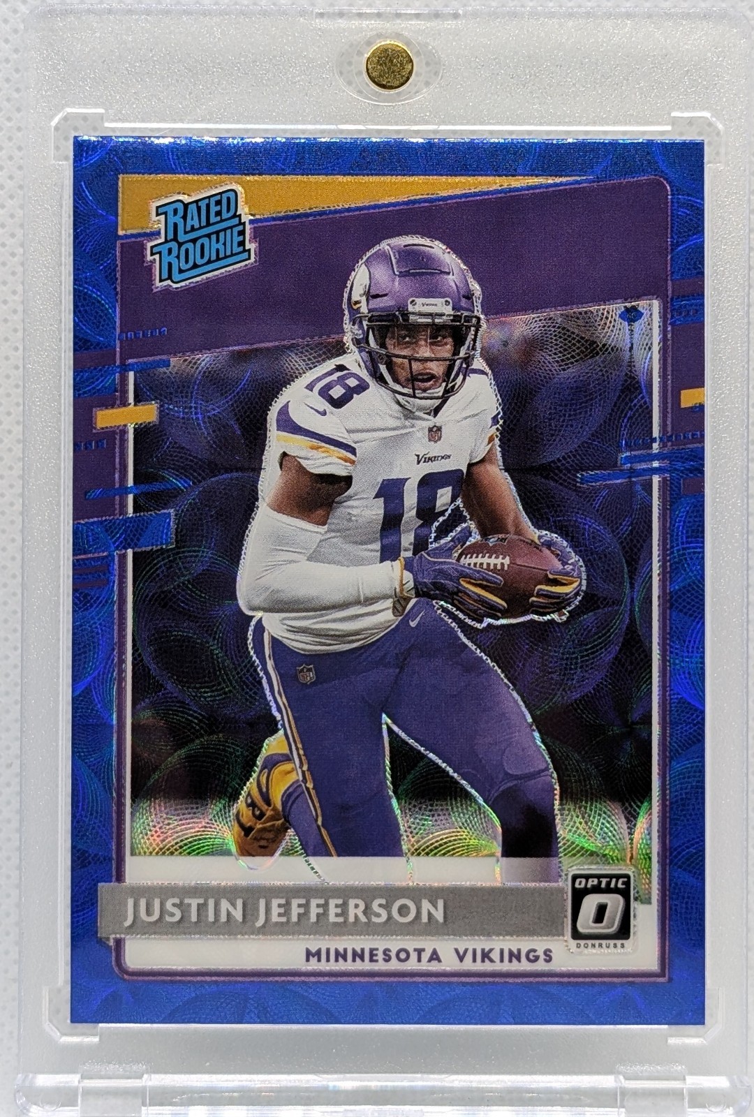 2020 Panini Donruss Optic - Rated Rookies Justin Jefferson #163 Blue Scope Prizm