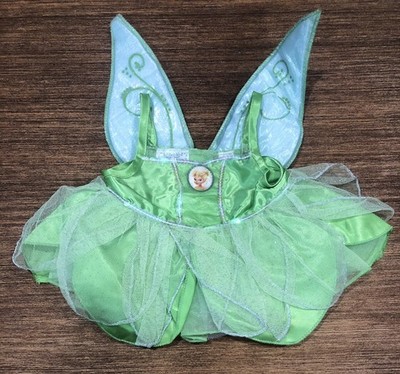 Build A Bear Rare Tinkerbell Fairy Dress Disney Green Wings Satin Sparkle  Tulle | eBay