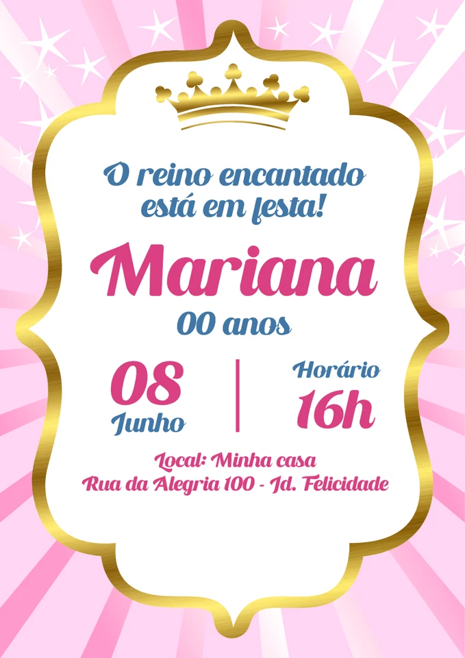 Digital Princess Birthday Party Invitation Personalized Texts 1 - Image 4 of 4