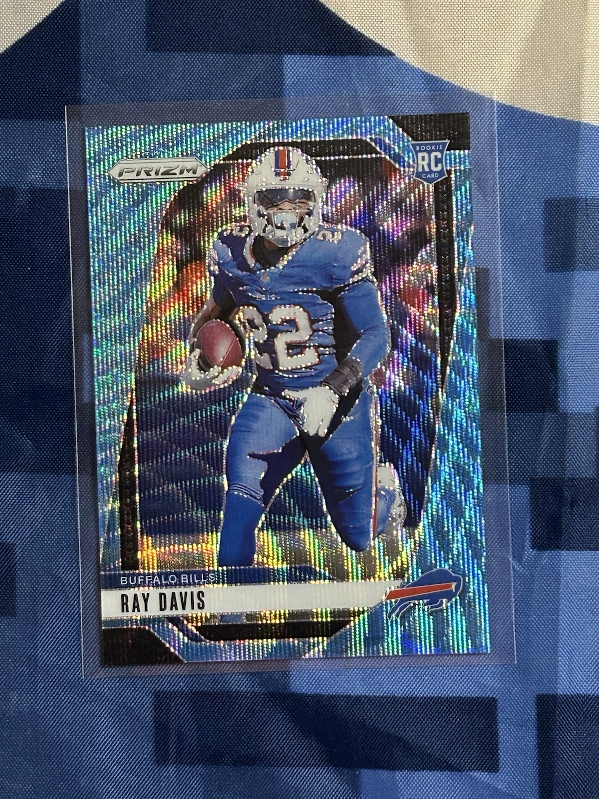 2024 Panini Prizm - Rookie Blue Wave Prizm #382 Ray Davis /230 RC