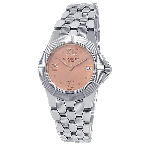 Patek Philippe Neptune Stainless Steel Quartz Salmon Ladies Watch 4880/1A