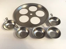Stainless Steel Egg Poacher Insert and 5 Egg Cup Set 10”
