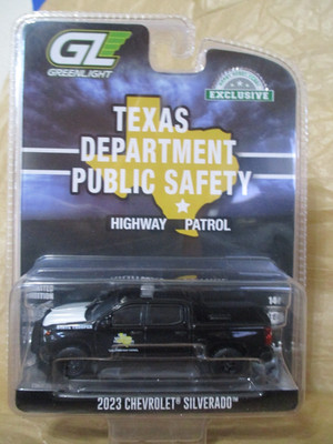 Greenlight Texas DPS Highway Patrol 2023 Chevy Silverado  1:64  Rubber Tires