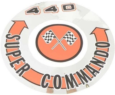 Super Commando 440 Air Cleaner Lid Decal For 1970 Challenger and Cuda Models