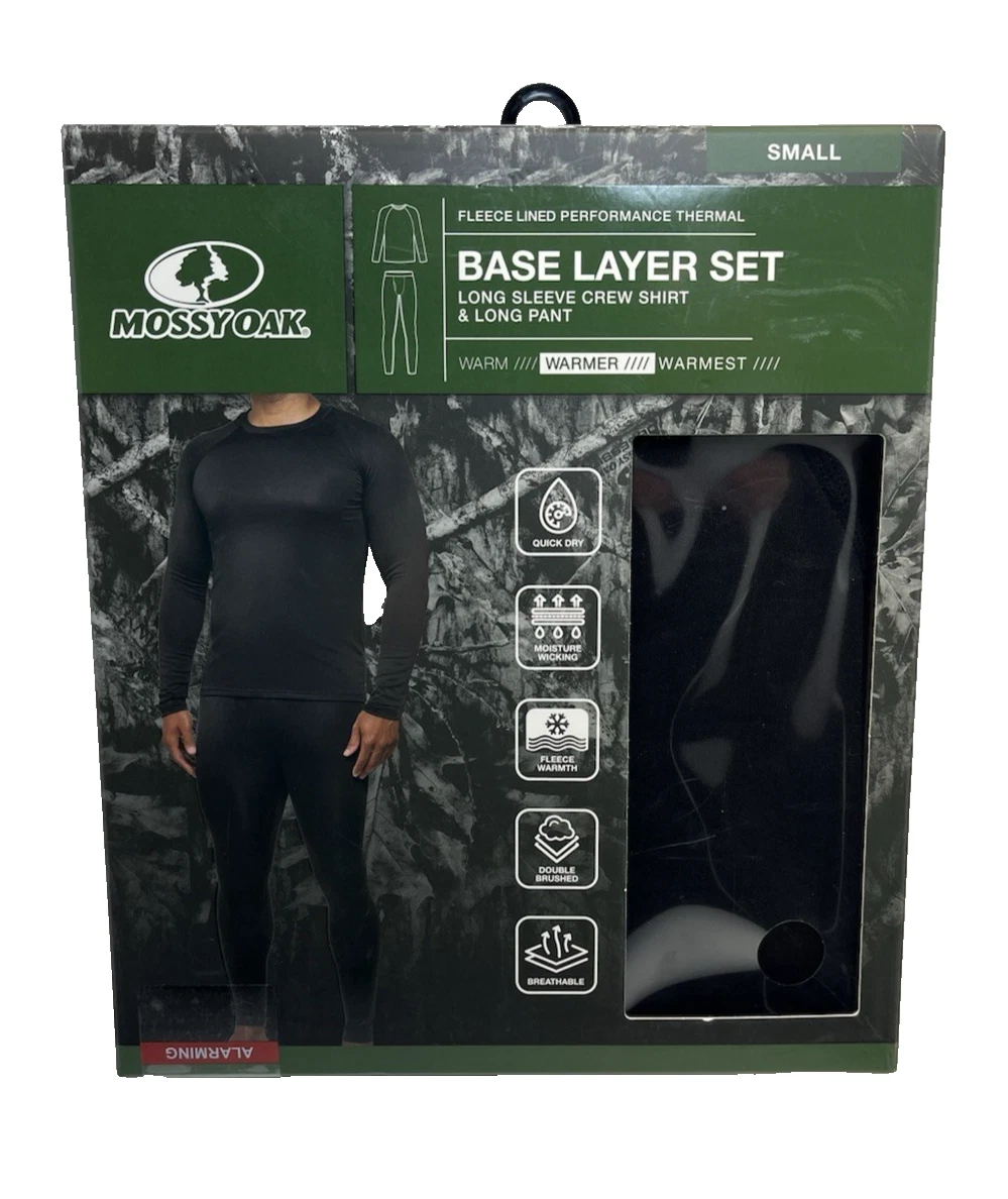 New MOSSY OAK Men's Small Black Fleece Lined Performance Thermal Base Layer Set
Opens in a new windo