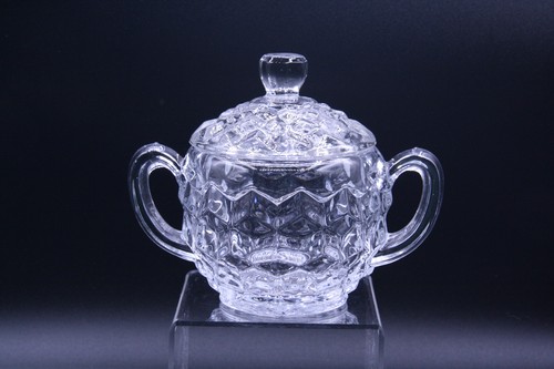 Fostoria American Sugar Bowl & Lid 2056 Elegant Glass Clear Vintage - Picture 3 of 16
