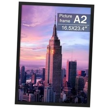 , A2 Photo Frame - Solid Wood And Display 16.5X23.4 Picture A2 1 Pack Black