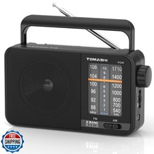 TOMASHI Portable Radio am fm,Transistor Radio with Best Reception,Large Tunin