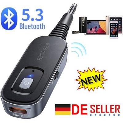 Bluetooth 5.3 Audio Receiver Adapter AUX Kabel Auto 3.5mm Klinke KFZ Empfänger！