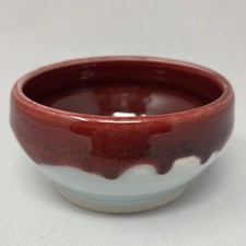 Studio Pottery Bowl with Light Blue Glaze and Incised Artist Signature — listing 4