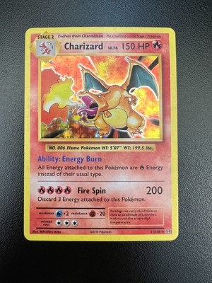 Pokemon Charizard 11/108 XY Evolutions Holofoil **HOLO BLEED** DAMAGED