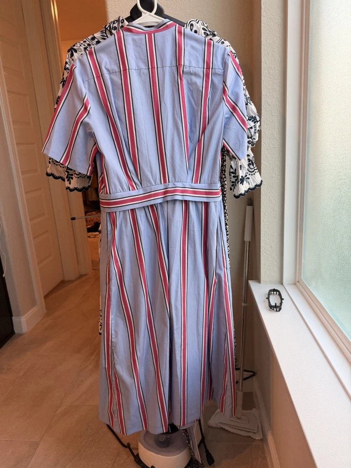 Vestido Sandro envuelto en encaje a rayas R20102E talla 36 Foto 2 de 4