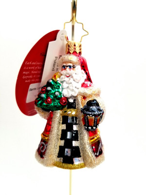 Christopher Radko - Santa Lights The Way Gem #1020643 Elegant Santa Holding Tree