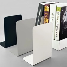 2Pcs L-shaped Book End Support Thickened Metal Bookend Holder Book Storage Stand