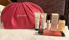 Philosophy 8-Pc Gift Set-Moisturizer-3n1 Shower Gel-Lip gloss-Eye Retinoid-Pouch