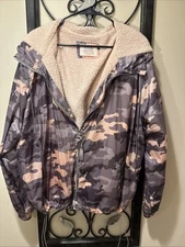 Women’s Gray N Pink Camo Shirpa Lined Jacket By Ashley Utility Collections 3X