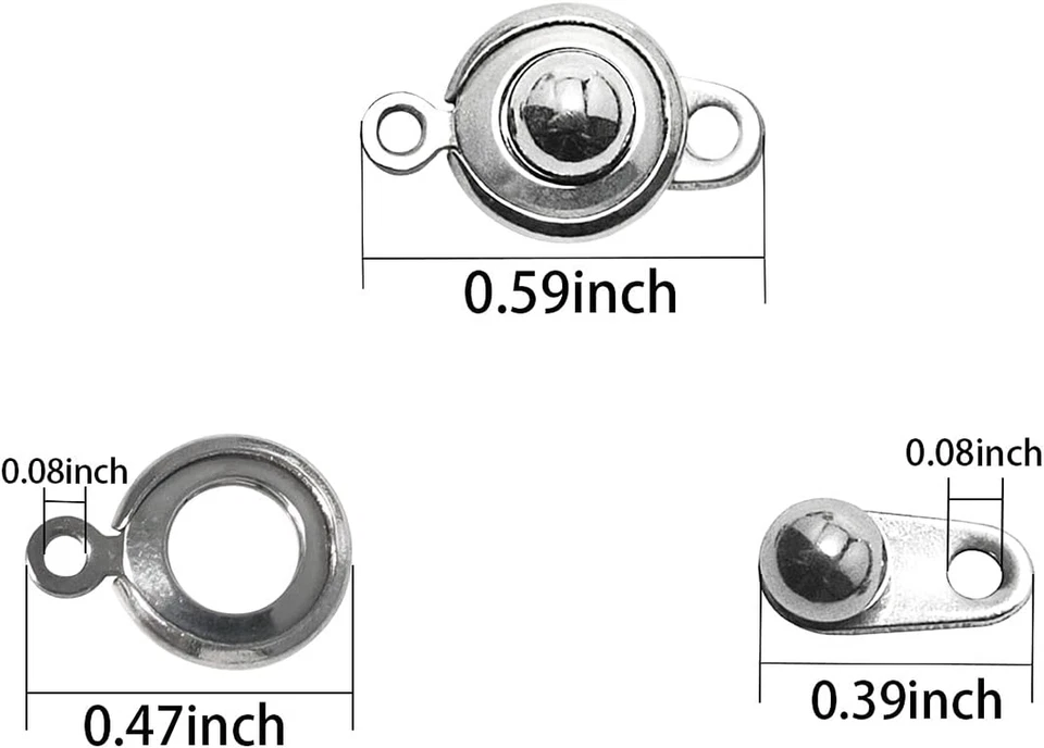 20 juegos de broches de botón a presión de acero inoxidable conectores de joyería para soporte de collar Foto 2 de 4