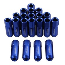 Blue 60MM Aluminum Extended Tuner Lug Nuts Replacement for Wheel Rims BLUE