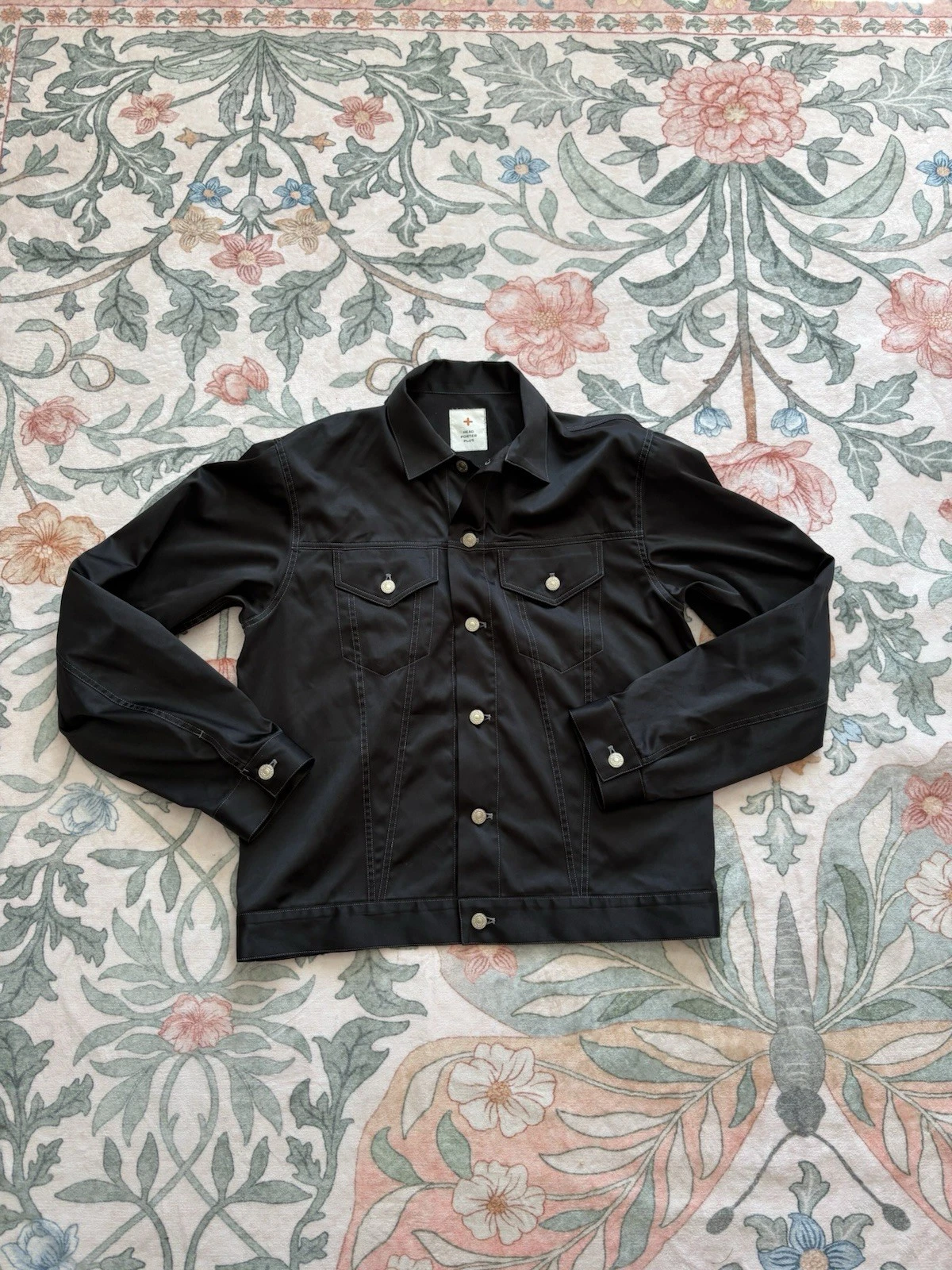 Head Porter Plus Black Stitch Jacket - product detail image 1
