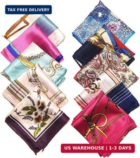 10 PCS Satin Square Scarf for Women, Soft Silk Feeling Head Scarf Neck Scarf Hai