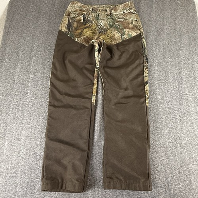 #ad Wrangler Pro Gear Camo Hunting Pants Mens 33x32 Brown Reinforced Brush $34.95