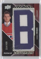2009-10 Upper Deck UD Black Rookie Lettermen 214/499 Yannick Weber #50 0i5j