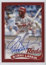 2024 Series 1 1989 Topps Baseball Red 14/25 Barry Larkin #89BA-BLA Auto HOF 0l2