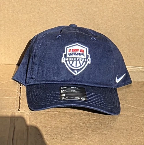 USA Basketball Hat Cap Strap Back Mens One Size Blue Nike Club Cap NEW - product listing photo