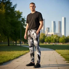 Greyson Mens Medium Golf In The Shadows Wolf Print Camo Matterhorn Joggers Pants