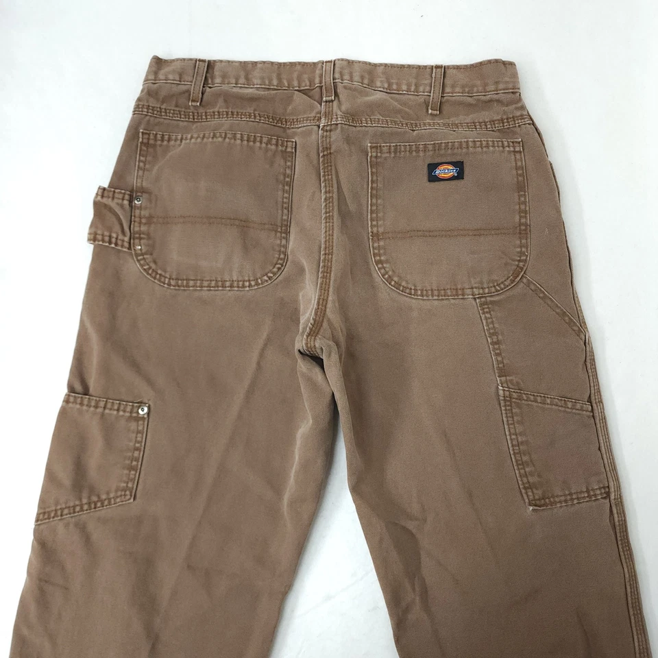 Vintage Dickies Relaxed Fit Brown Duck Canvas Carpenter Pants Mens 34x32 Work - Image 3 of 4
