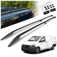 Geteilte Dachreling f&uuml;r Mercedes Vito (W447) LANG 2014- Schwarz Lackiert