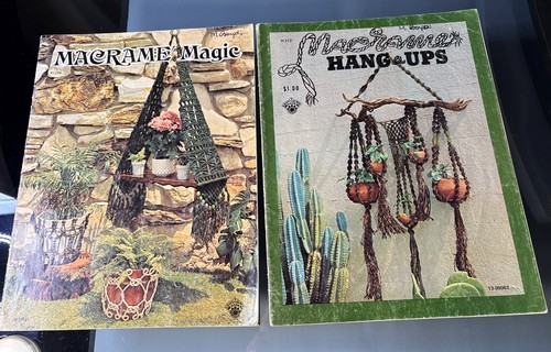 2 VINTAGE MACRAME INSTRUCTION BOOKS 1970s Macramé Magic & Hang Ups