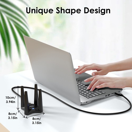 WiFi 7 BE6500 Tri-Band USB 3.0 Wireless Network Adapter AX5400 WiFi 6E Adapter - Picture 32 of 51