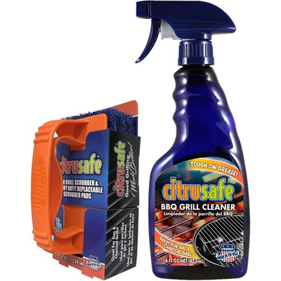 #ad CitruSafe Grill Cleaning Kit BBQ Grill Cleaner 16oz and BBQ Grill Scrubber ... $29.80