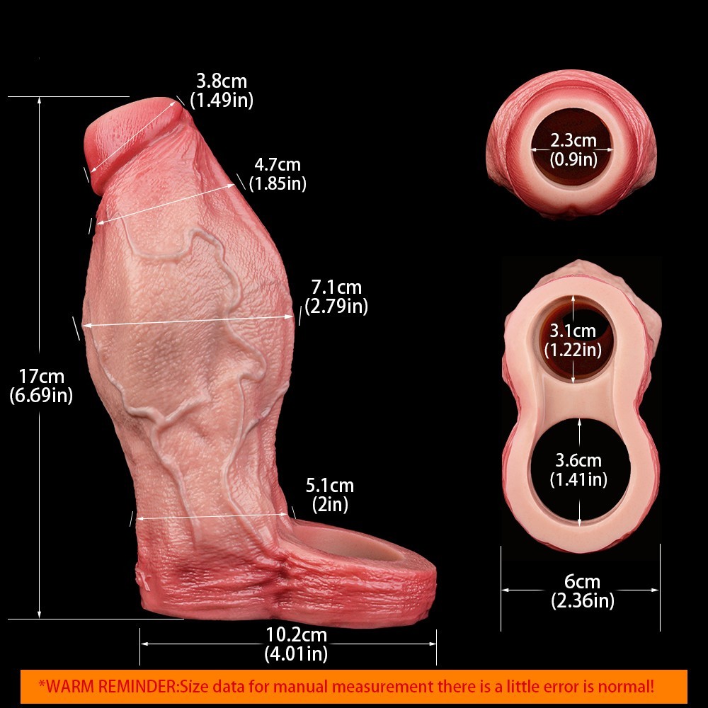 THICK Male Cock Girth Enlarger Enhancer Penis Extension Extender Sheath Sleeve