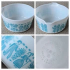 Vintage Pyrex 1 qt #473 Casserole Dish Amish Butterprint Turquoise No Lid Clean!