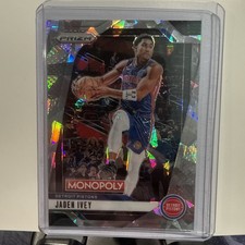 2024-25 PANINI PRIZM MONOPOLY #65 JADEN IVEY WHITE CRACKED ICE PRIZM Pistons