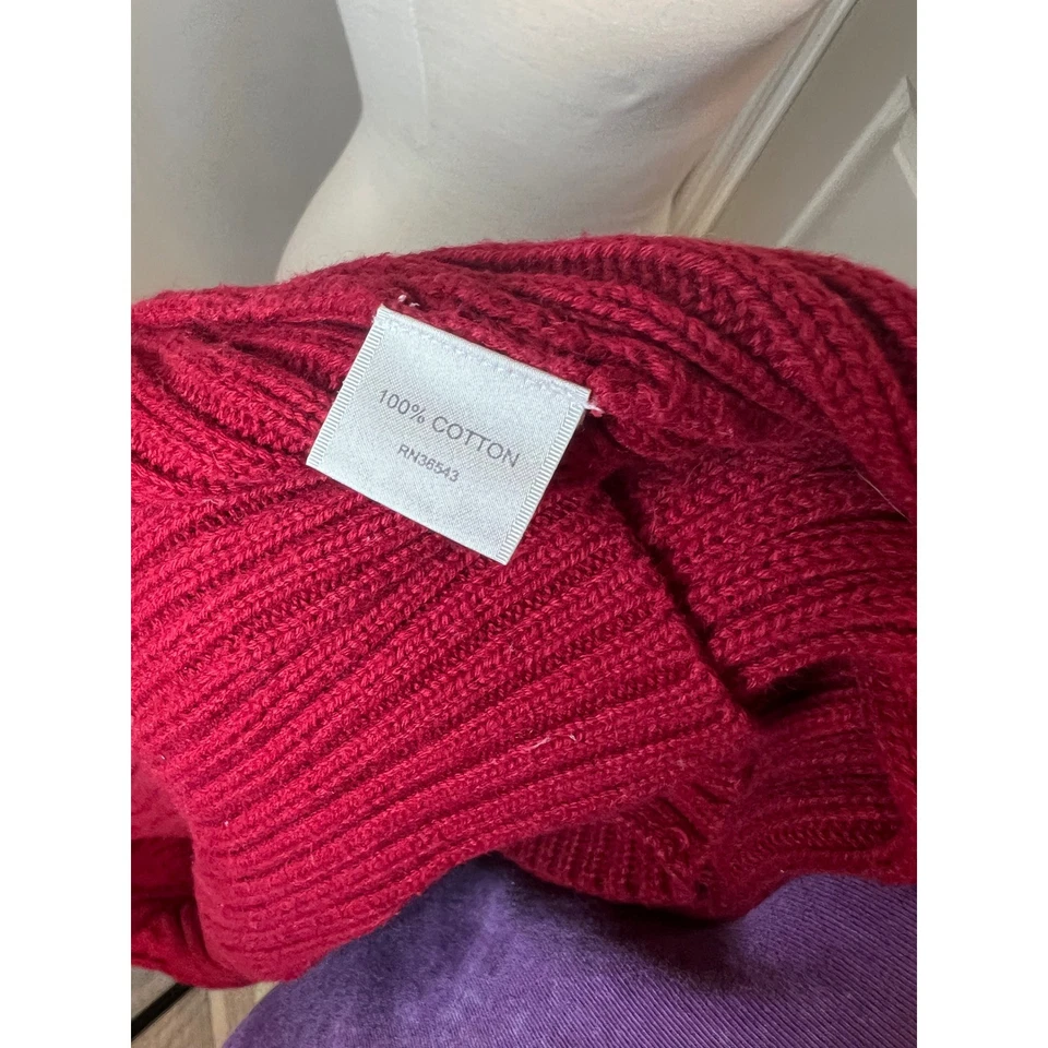 Suéter Van Heusen para mujer rojo tejido con cable cremallera completa cuello XSMALL algodón Foto 4 de 4