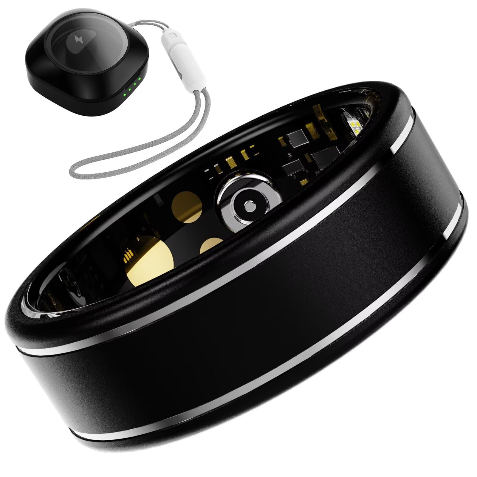 Activity Tracker Ring for Men – Smart Ring with Heart Rate, SpO2, Blood Press...