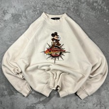 VTG Disneyland 40 Years of Adventure Mickey Mouse Sweatshirt L USA Indiana Jones