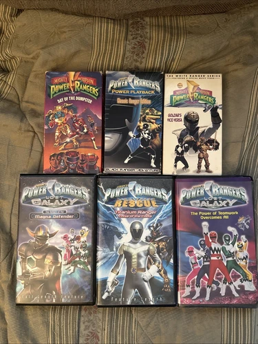 Lot Of 6 Power Rangers VHS Slip Clamshell Galaxy Black White Magna Titanium - Picture 1 of 20