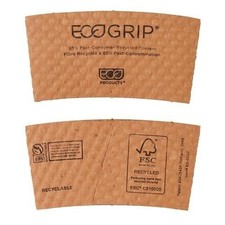 Recycled Coffee Cup Sleeves, Case Of 1300, Fits 1020oz Hot Cups, Compostable,...