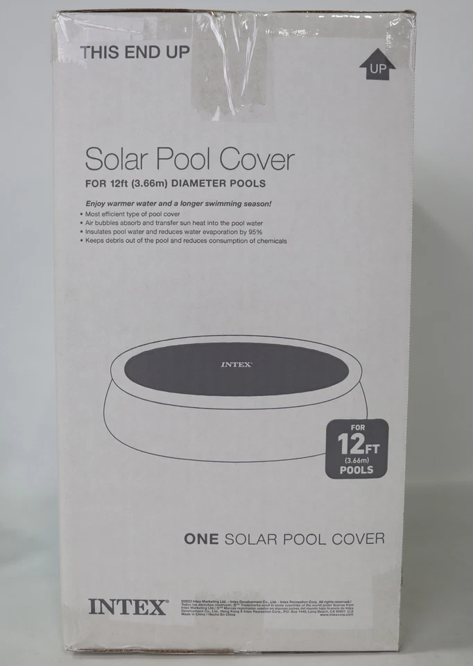 Intex 12 Ft Round Easy Set and Metal Frame Swimming Pool Solar Tarp - Image 4 of 4