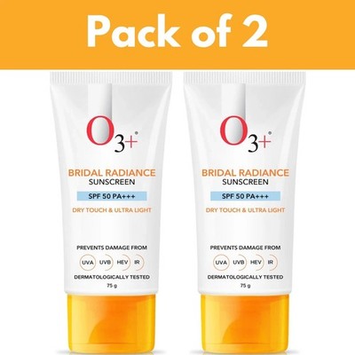 O3+ Bridal Radiance Sunscreen SPF 50 PA +++ Dry Touch & Ultra Light 75g